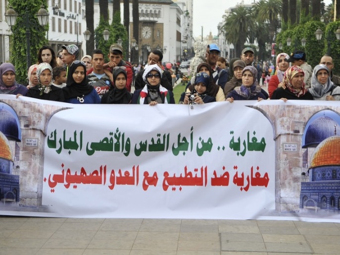 ‪الشارع المغربي ينتصر للقدس ويرفض التطبيع مع إسرائيل‬ (الجزيرة نت)
