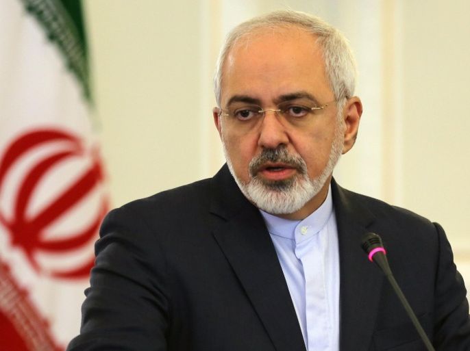 Iranian Foreign Minister Mohammad Javad Zarif speaks during a joint press conference with Croatian Foreign Minister Vesna Pusic (unseen) following a meeting on January 25, 2015 in the Iranian capital Tehran. Pusic arrived in Iran for talks on bilateral relations and the regional crises. AFP PHOTO / ATTA KENARE