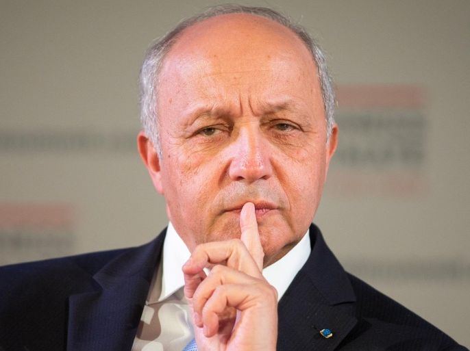 Laurent Fabius, France's foreign minister, pauses during a panel discussion at the Business Climate Summit in Paris, France, on Thursday, May 21, 2015. Executives of companies including Areva SA, Total SA and L'Oreal SA are due to present their carbon reduction targets at the summit, ahead of major international climate conference COP21 in Paris in December.
