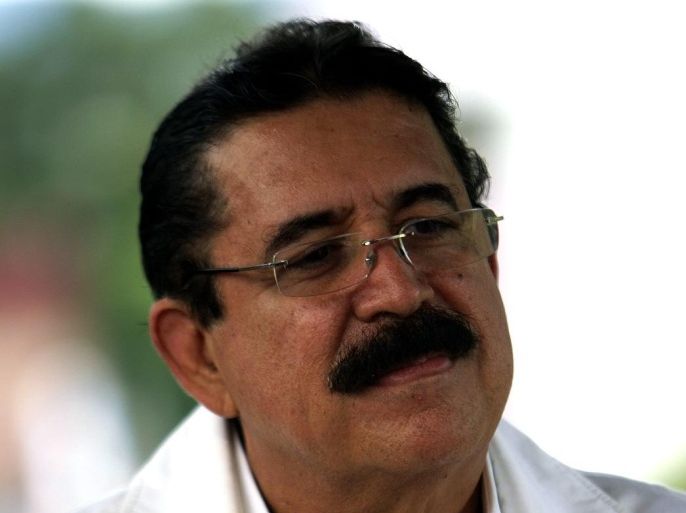 Former Hondurean President Manuel Zelaya is seen after a meeting at the Electoral Tribunal in Tegucigalpa, Honduras, 23 November 2013, The general elections are scheduled for 24 November. Xiomara Castro de Zelaya, the Libre candidate, is Maunel Zelaya's wife