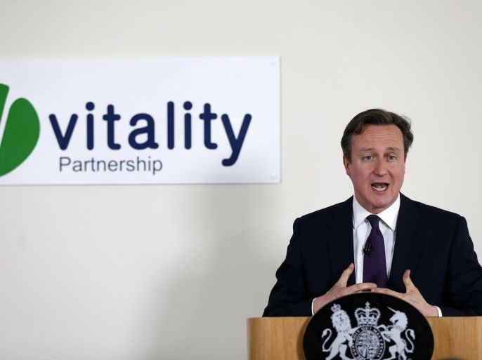 BIRMINGHAM, ENGLAND - MAY 18: Prime Minister David Cameron delivers a keynote speech on May 18, 2015 in Birmingham, England. David Cameron renewed his pre-election vow to boost NHS funding, and ensure a 'seven-day' health service. This is his first major engagement since the Conservative party victory in the General Election.
