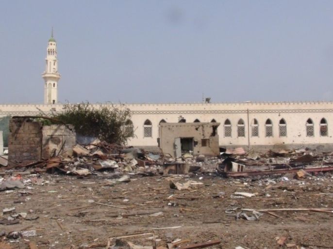 AL HUDAYDAH, YEMEN - JUNE 4: Destroyed buildings are seen after Saudi-led airstrikes hit Coast Guard and Marine Institute which is under the control of Houthis, in al Hudaydah city of Yemen, on June 04, 2015.