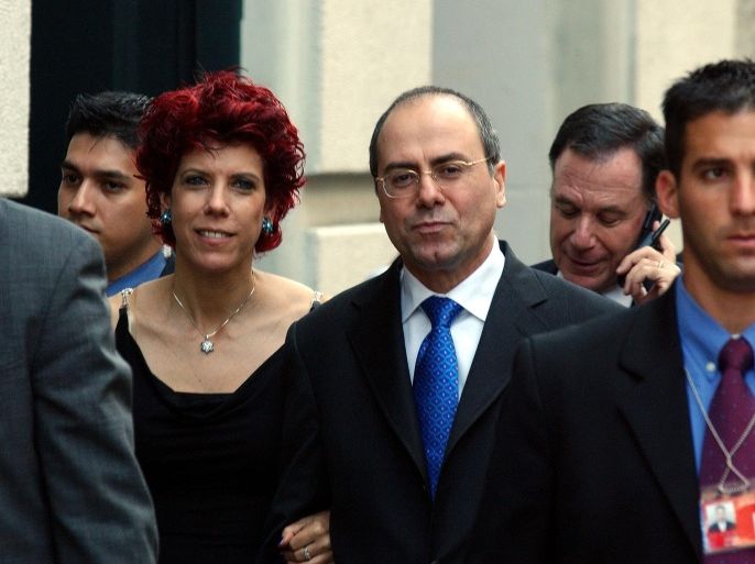 NEW YORK - SEPTEMBER 25: Israeli Foreign Minister Silvan Shalom and his wife Judy walk in Soho after having lunch at Cipriani's restaurant September 25, 2003 in the Soho neighborhood of New York City. Shalom is in town to attend the UN General Assembly this week.