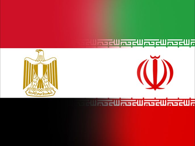 علم مصر + علم إيران