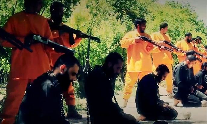 تصوير لجيش الإسلام يظهر إعدام عناصر من تنظيم الدولة