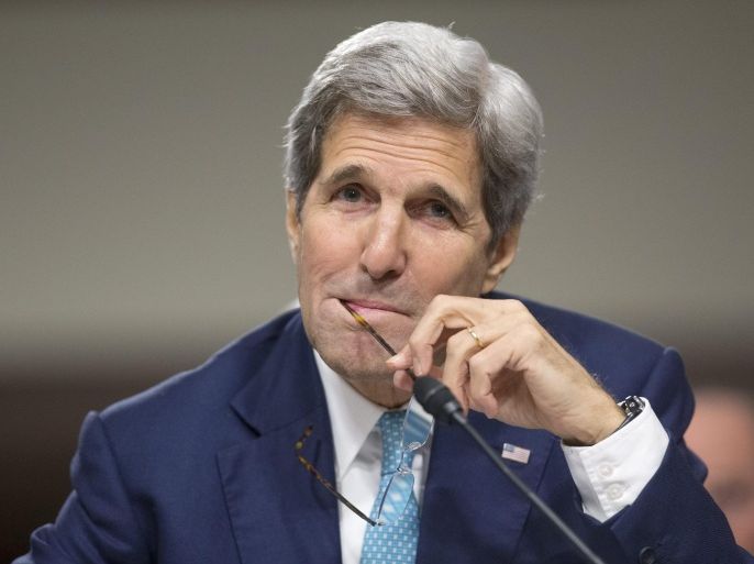 US Secretary of State John Kerry appears before the Senate Foreign Relations Committee hearing on 'Iran Nuclear Agreement Review', on Capitol Hill in Washington DC, USA, 23 July 2015. Following extensive negotiations to reach a nuclear deal with Iran in Vienna, Congress has sixty days to review the agreement before it goes into effect and opponents of the deal would need a two-thirds majority.