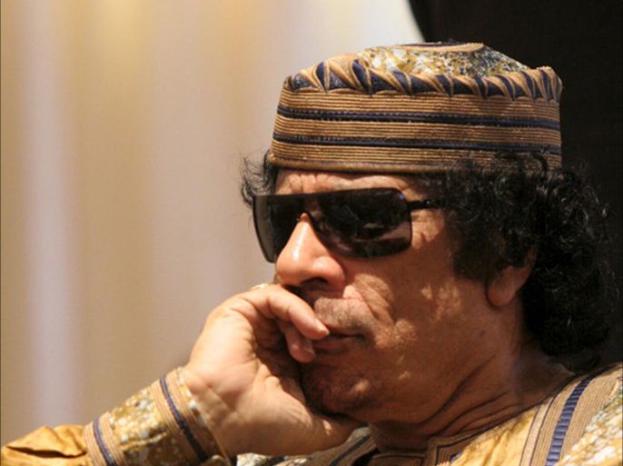 epa01054861 Libyan leader Muammar Gaddafi during the meeting in the 9th Ordinary Session of the Assembly of the African Union (AU) in Ghana's capital city of Accra, 03 July 2007