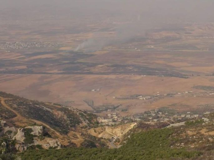 صورة لمنطقة سهل الغاب بشكل كامل-سطرة جيش الفتح على قرى تل واسط والمنصورة وخربة الناقوس