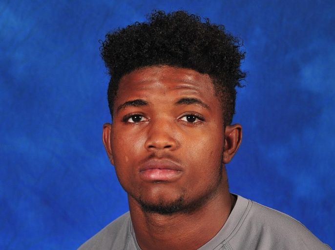 This photo provided by Angelo State University shows Christian Taylor. A police officer in suburban Dallas shot and killed Taylor, a Angelo State University football player during a struggle after the unarmed 19-year-old crashed a car through the front window of a car dealership, authorities said Friday, Aug. 7, 2015. Officers were responding to a burglary call in Arlington when they discovered someone had driven a vehicle through a front window of the Classic Buick GMC, according to a statement from the Arlington Police Department. The statement said police approached the suspect and a struggle ensued. At some point during the struggle, an officer shot Taylor. (Angelo State University via AP)