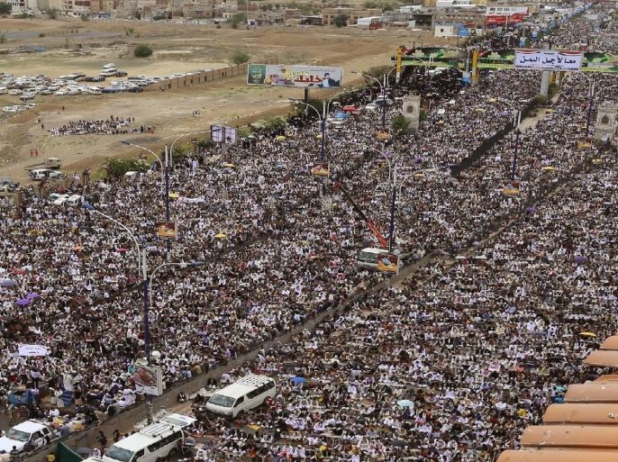 تظاهرة في صنعاء منددة باجتياح الحوثيين للعاصمة بالقوة المسلحة