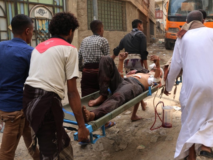 ‪‬ مستشفيات تعز لم تعد قادرة على استيعاب ضحايا قصف الحوثي