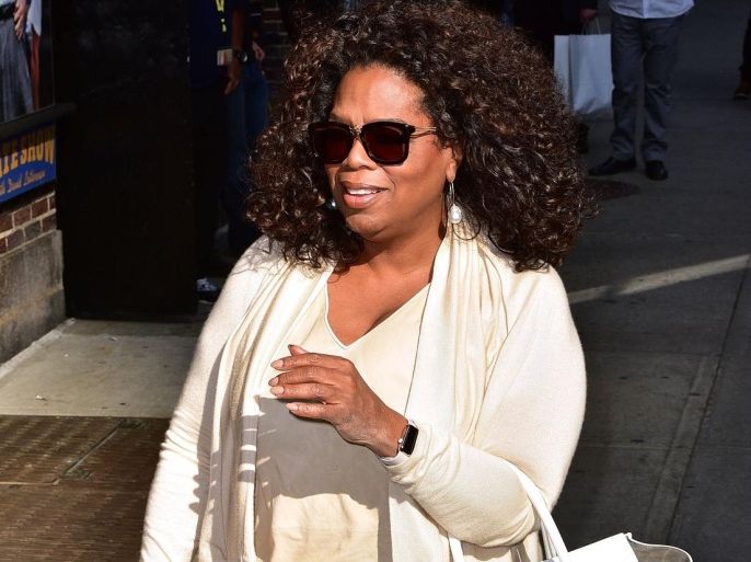 NEW YORK, NY - MAY 14: Oprah Winfrey arrives to 'The Late Show with David Letterman' at the Ed Sullivan Theater on May 14, 2015 in New York City.