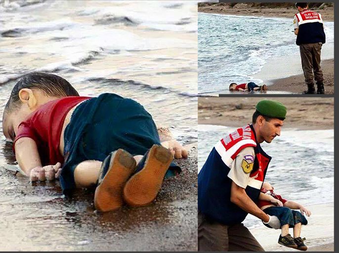 صورة طفل سوري لاجئ غريق على شواطئ تركية