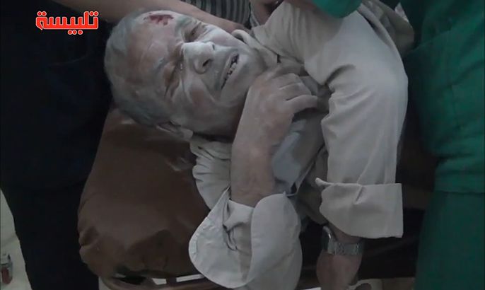 ضحايا بغارات طائرات النظام السوري على تلبيسة