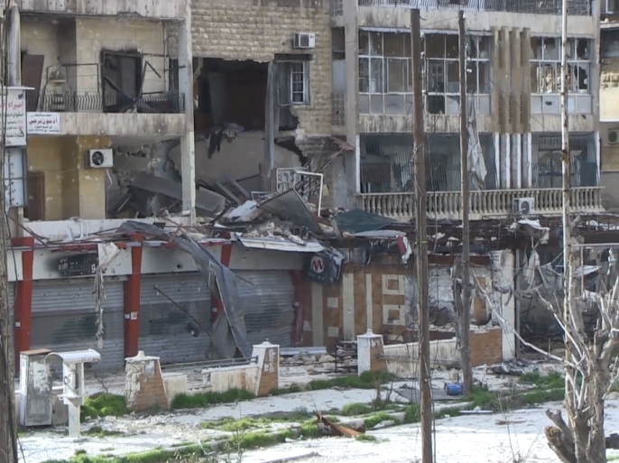 في حلب خطوط التماس بين المعارضة والقوات نظام في حي سيف الدولة