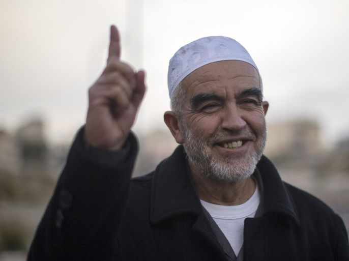 Raed Salah, the head of the northern branch of the Islamic Movement in Israel gestures outside of the Almezan Orginazations of Human right in Nazareth, following an Israeli police raid at the movement office, in Nazareth Israel, 17 November 2015. The Israeli Security Cabinet, chaired by Prime Minister Benjamin Netanyahu, has decided to declare the northern branch of the Islamic Movement in Israel as an illegal organization.