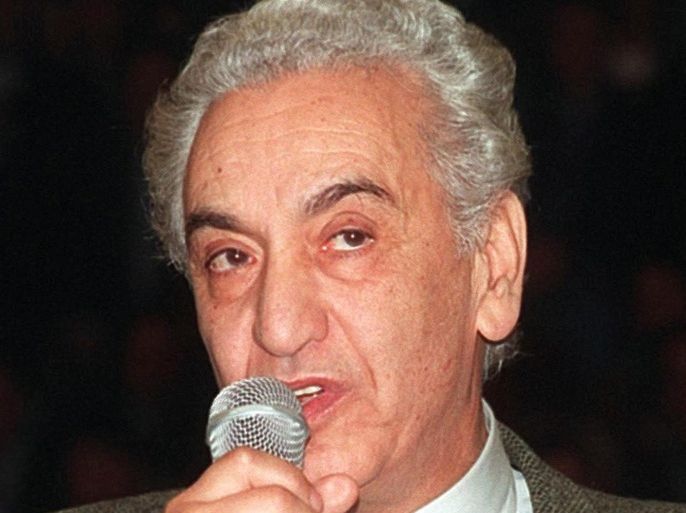 A file picture taken on February 5, 1999 shows Hocine Ait Ahmed, 72, then leader of the opposition Front of Socialist Forces (FFS) in Algiers speaking during an electoral meeting in the Algerian capital. Hocine Ait-Ahmed, one of the fathers of Algeria's struggle for independence from France and then a longtime opposition figure, died in Lausanne, Switzerland on December 23, 2015, his Socialist Forces Front party said. AFP PHOTO / STR