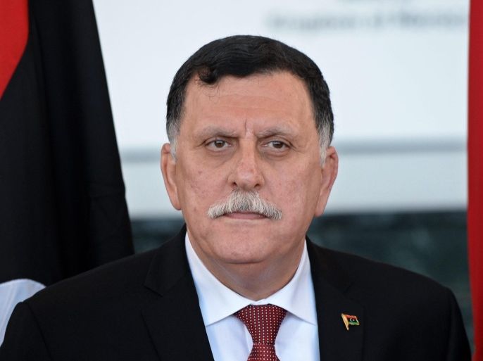 Member of Libya's Tripoli based Government and recently UN named Prime Minister of Libya's Unity Government, Fayez Sarraj, attends a press conference after the signing of a UN sponsored 'Libyan Political Agreement' aiming to end Libya's conflict, Suheirat, Morocco, 17 December 2015 2015. Though the signing, aimed at ending the countries ongoing civil war, was greeted with great fanfare in Morocco, many still doubt how it will be implimented as some within the rival Governments not present at the signing and the plethora of warring factions seem likely to ignore its proposals for the formation of a unity Government, calling it illegitimate and imposed by external powers.
