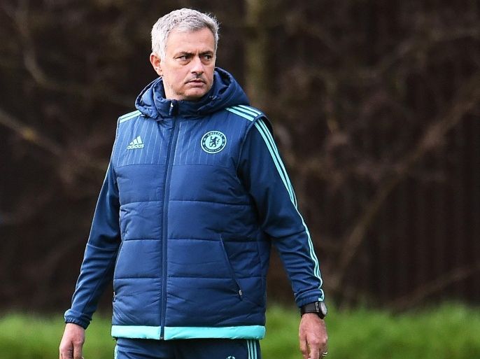 Chelsea manager Jose Mourinho leads his team's training session at Chelsea's training complex in Cobham, southwest of London, Britain, 08 December 2015. Chelsea FC will face FC Porto in the UEFA Champions League group G soccer match in London on 09 December 2015.