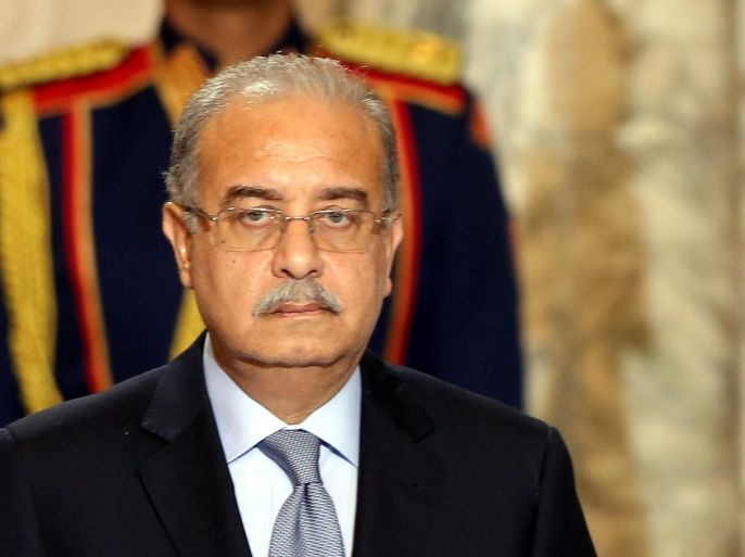 FILES: A 10 October 2015 file photo of Egyptian Prime Minister Sherif Ismail in Cairo, Egypt. Ismail has formed an emergency committee to deal with the crash of a Metrojet Airbus A-321 plane in the Sinai desert, northern Egypt. A team has also been tsked with going to the site and investigating the drbis