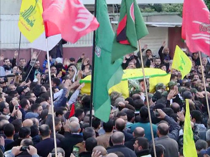 حزب الله اللبناني يشيع بضاحية بيروت الجنوبية القيادي سمير القنطار الذي قتل في قصف في دمشق
