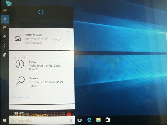 Cortana on windows 10 pc