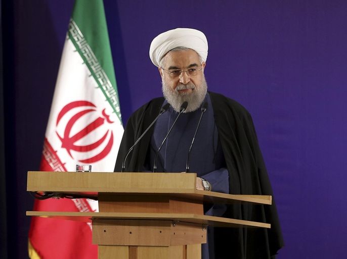 In this photo released by official website of the office of Iranian Presidency, Iran's President Hassan Rouhani addresses election officials in Tehran, Iran, Thursday, Jan. 21, 2016. Iran's president lobbied on Thursday for more free and fair elections in Iran, saying moderate and reformist political factions should also be allowed to run in next month's parliamentary elections. Rouhani's speech was a stab at Iran's constitutional watchdog, which has disqualified large numbers of moderates and reformists from running in the Feb. 26 vote. (Iranian Presidency Office via AP)