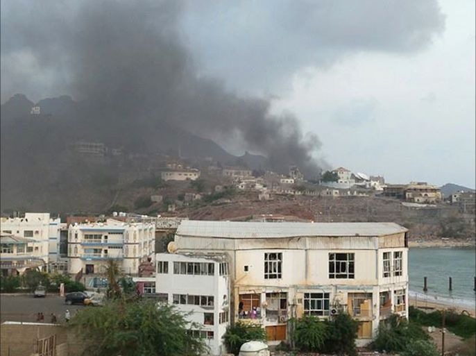 مكان الانفجار بالقرب من منزل مدير أمن عدن شلال علي شائع