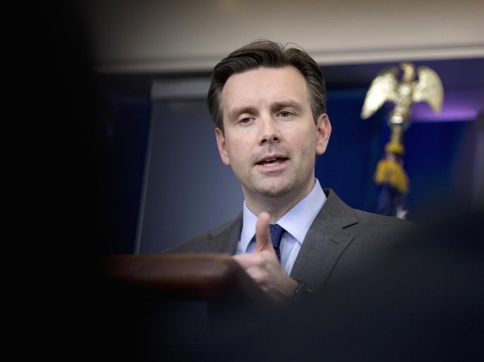 White House press secretary Josh Earnest speaks during the daily news briefing at the White House in Washington, Friday, Jan. 8, 2016. Earnest discussed the December 2015 job numbers and other topics. (AP Photo/Carolyn Kaster)