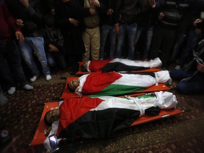 الشهداء الثلاثة قضوا بعد تنفيذهم عملية بالقدس أسفرت عن مقتل مجندة إسرائيلية (الأوروبية)