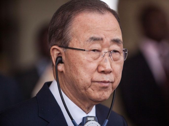 United Nations secretary-general Ban Ki-moon listens during a press briefing at the presidency in Ouagadougou, Burkina Faso, Thursday, March. 3, 2016. The United Nations secretary-general says he is deeply concerned by attacks by extremists in Burkina Faso and the region, urging a global response. (AP Photo/Theo Renaut)