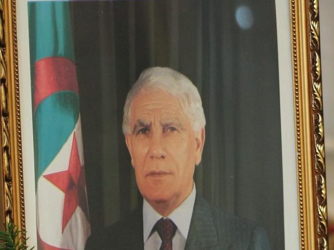 A photo of Algerian former President Chadli Bendjedid is placed on his coffin in the People's Palace in Algiers, Algeria, 07 October 2012. Bendjedid died on 06 October 2012 in Algiers at the age of 83 from cancer. He was the Algerian President from 1979 to 1992.