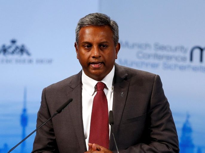 Salil Shetty, Secretary General of Amnesty International, speaks at the Munich Security Conference in Munich, Germany, February 14, 2016. REUTERS/Michael Dalder