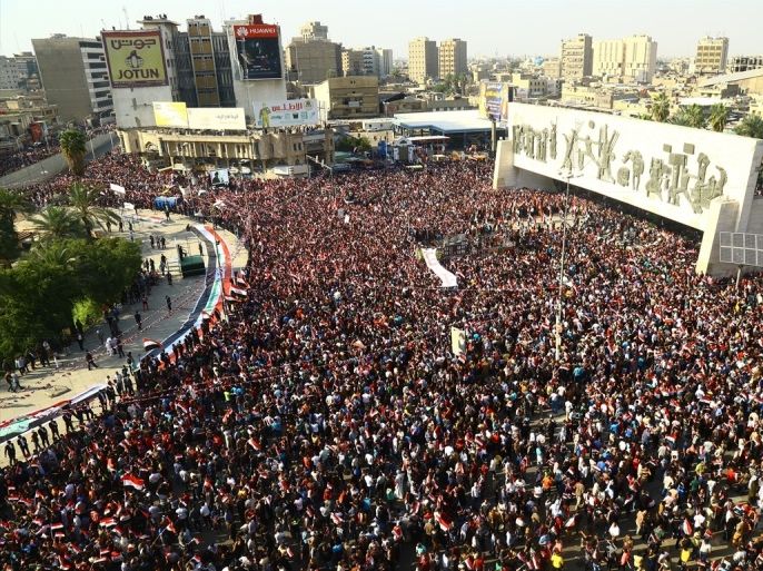 أنصار التيار الصدري خلال مظاهرةسابقة بالعاصمة بغداد