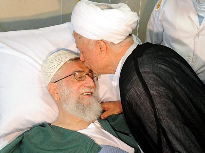 A handout photograph made available by the Iranian supreme leader official website shows former Iranian president Akbar Hashemi Rafsanjani (R) kissing Iranian supreme leader Ayatollah Ali Khamenei as he visits him in hospital after a surgery in Tehran, Iran, 08 September 2014. Iran's Supreme Leader Ayatollah Ali Khamenei underwent prostate surgery, his Twitter account said. The operation at a state hospital in the capital Tehran was successful, the tweet said. EPA/IRANIAN LEADER OFFICIAL WEBSITE / HANDOUT