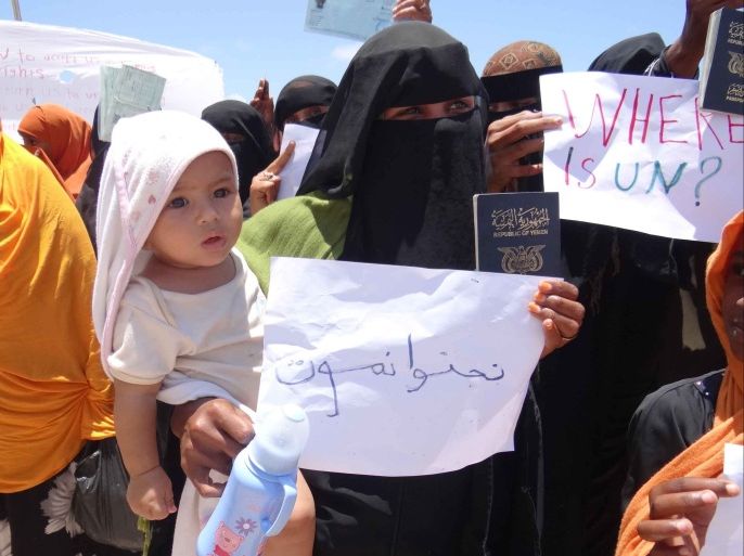 - اللاجئون اليمنيون يسألون عن دور الأمم المتحدة في مساعدتهم ،مقديشو 14 مارسآذار 2016 (التصويرقاسم سهل).15