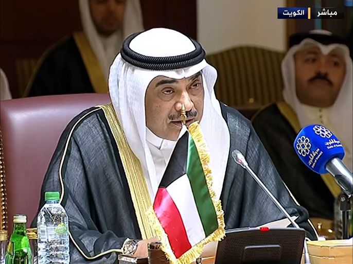 وزير الخارجية الكويتي خلال افتتاح جلسة المفاوضات اليمنية