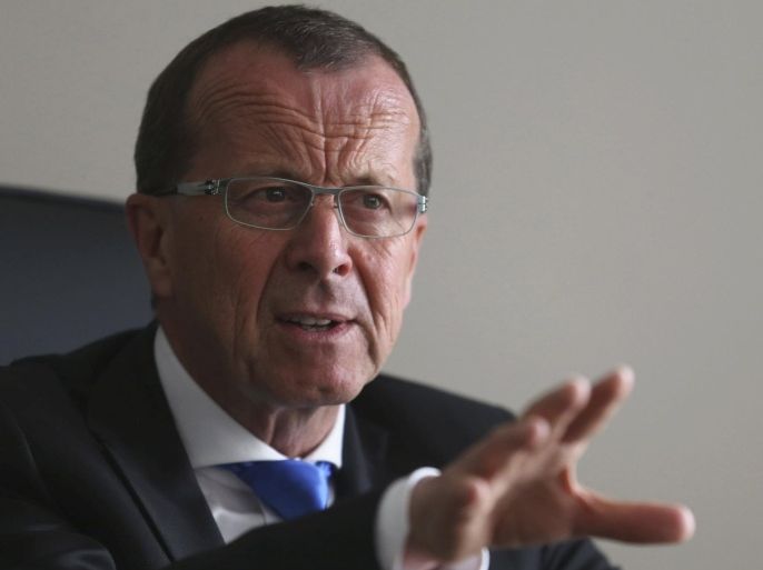 Martin Kobler, United Nations Special Representative and Head of the U.N. Support Mission in Libya, speaks during an interview with Reuters in Tunis, Tunisia, April 6, 2016. REUTERS/Zoubeir Souissi