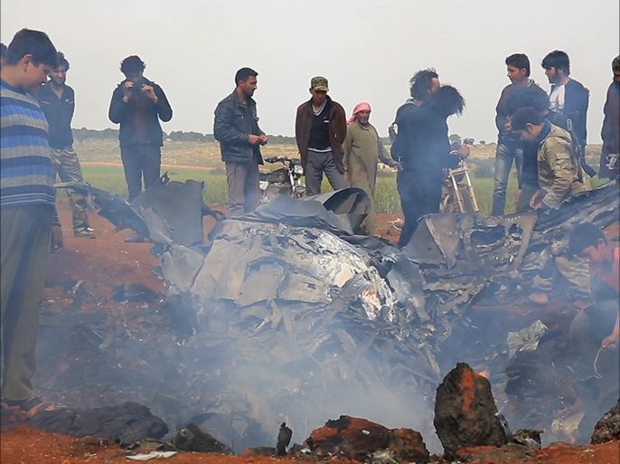 إسقاط طائرة حربية تابعة للنظام السوري بريف حلب