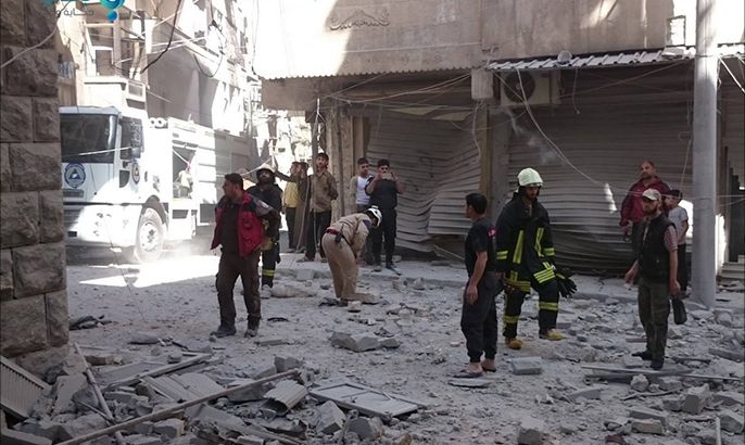 استهداف طيران النظام الحربي حي بستان القصر في حلب