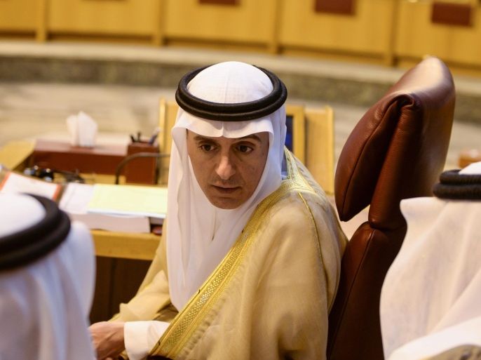 Saudi Foreign Minister Adel al-Jubeir attends the meeting of the Arab foreign ministers, Arab League headquarters in Cairo, Egypt, 10 March 2016. The Arab foreign ministers assembled for an urgent meeting to discuss the current situation in the arab world and postponed the election of the new Arab League secretary general as the seat will be empty by June 2016.