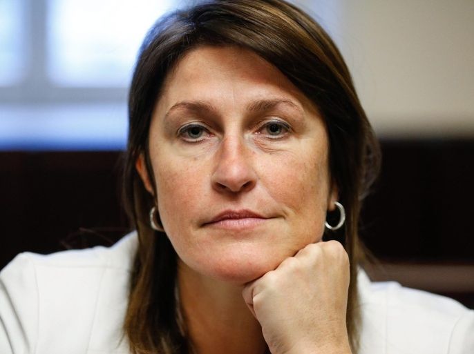 (FILE) A file picture dated 10 November 2015 shows Belgian Transport Minister Jacqueline Galant at a hearing by the Belgian Parliament in Brussels, Belgium. According to news reports on 15 April 2016, Galant has resigned over a report on airport security. Terror attacks on 22 March killed at least 31 people and injured hundreds when bombs exploded at the departures hall of the Brussels airport Zaventem and at Metro stations in downtown Brussels. Militants of the so-called Islamic State (IS) have claimed responsibility for the attacks.