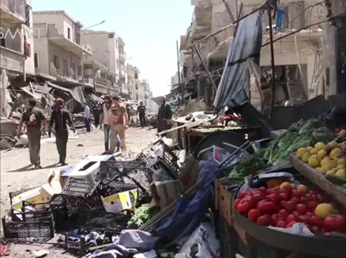 مجزرة بسوق مدينة معرة النعمان بريف إدلب