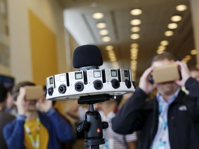A GoPro device featuring 16 cameras, to be used with Google's "Jump," to provide viewers with 360-degree video, is shown during the Google I/O developers conference in San Francisco, California May 28, 2015. REUTERS/Robert Galbraith