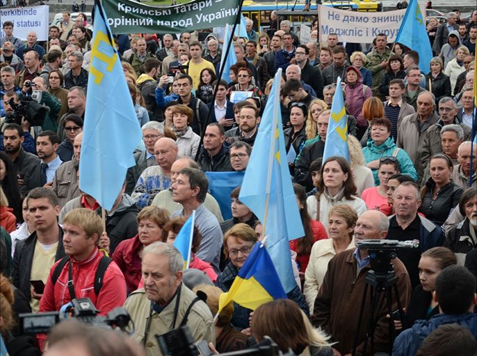 أوكرانيا - كييف - 18 مايو 2016 - مظاهرة إحياء الذكرى 72 لتهجير تتار القرم - المئات من التتار شاركوا في المظاهرة 1