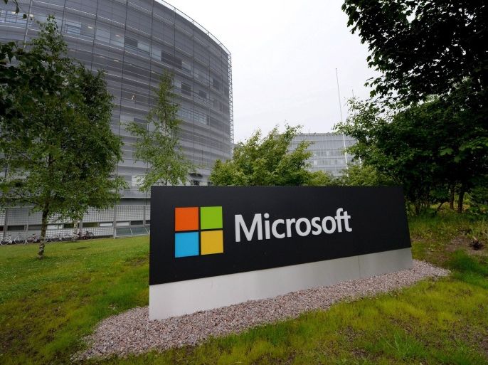 A Microsoft sign is pictured at its Finnish headquarters in Espoo, Finland July 8, 2015. Microsoft Corp said on Wednesday it would cut 7,800 jobs and write down about $7.6 billion related to its Nokia handset business, which it acquired in 2014. REUTERS/Mikko Stig/LehtikuvaATTENTION EDITORS ‚Äì¬†THIS IMAGE WAS PROVIDED BY A THIRD PARTY. THIS PICTURE IS DISTRIBUTED EXACTLY AS RECEIVED BY REUTERS, AS A SERVICE TO CLIENTS. NO THIRD PARTY SALES. NOT FOR USE BY REUTERS THIRD PARTY DISTRIBUTORS. FINLAND¬†OUT. NO COMMERCIAL OR EDITORIAL SALES IN FINLAND.