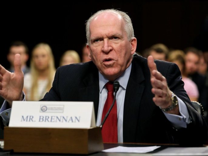 CIA Director John Brennan testifies before the Senate Intelligence Committee hearing on "diverse mission requirements in support of our National Security", in Washington, U.S., June 16, 2016. REUTERS/Yuri Gripas