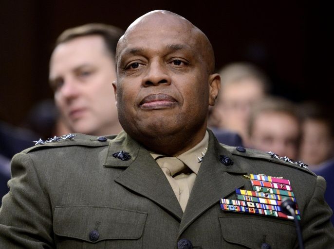 Director Defense Intelligence Agency Lt.Gen. Vincent Stewart listens to opening remarks as he attends the Senate Intelligence Committee to brief the panel on external threats to American security , on Capitol Hill, in Washington, DC, USA, 09 February 2016.