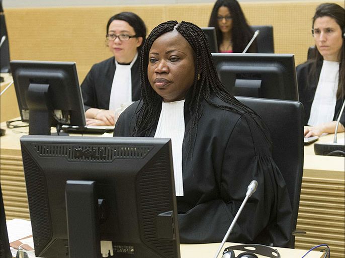 epa04066091 Chief Prosecutor Fatou Bensouda awaits the start of the hearing against former Congolese rebel leader Bosco Ntaganda at the International Criminal Court in The Hague, The Netherlands 10 February 2014. Ntaganda had been one of the court's longest-sought fugitives until he unexpectedly became the first suspect to voluntarily turn himself in by seeking refuge last week at the US Embassy in the Rwandan capital, Kigali. Judges are to decide if there is enough evidence to try him. EPA/TOUSSAINT KLUITERS