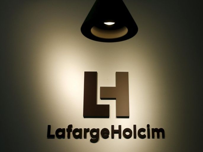 The LafargeHolcim logo is seen at the company headquarters in Zurich, Switzerland, in this July 15, 2015 file photo. REUTERS/Arnd Wiegmann/Files GLOBAL BUSINESS WEEK AHEAD PACKAGE - SEARCH "BUSINESS WEEK AHEAD MARCH 14" FOR ALL IMAGES